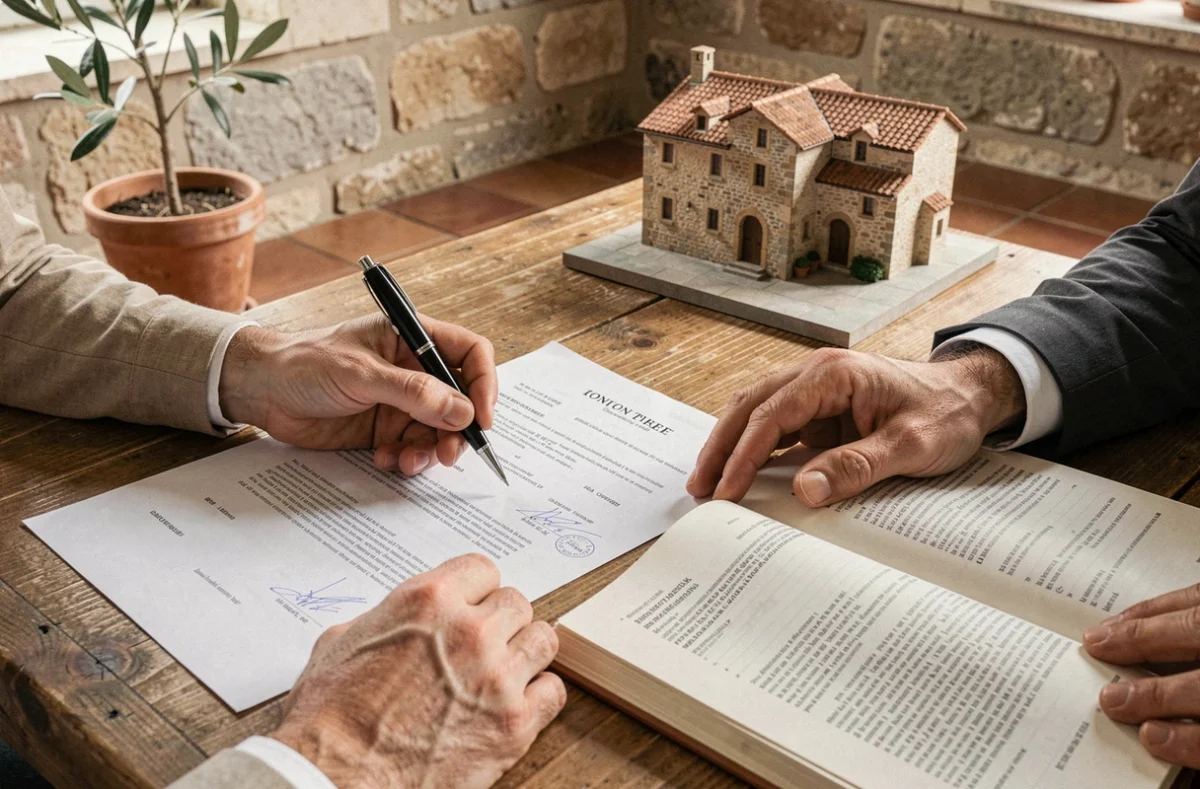 Consultation entre client et avocat immobilier à Avignon pour la signature d'un contrat de vente en litige